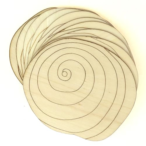 10 x hölzerne Muschel-Sonnenuhr, Bastelformen, 3 mm, Sperrholz (15 x 18 cm, ohne Loch)