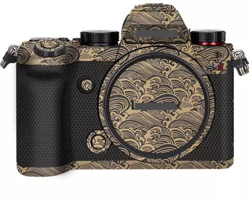 Anti-Scratch Camera Skin Wrap Sticker Coat Vinly Protective Film Body Protector Decals Cover for Panasonic LUMIX S5 Mark II S5II S5IIX S5M2 S5M2X (Wave Gold)