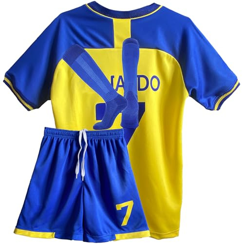 Soccer Jerseys for Boys Kids Football Training Uniform Soccer Fans Jerseys Youth Gift Kit Set (US, Age, 8 Years, 9 Years, Yellow)