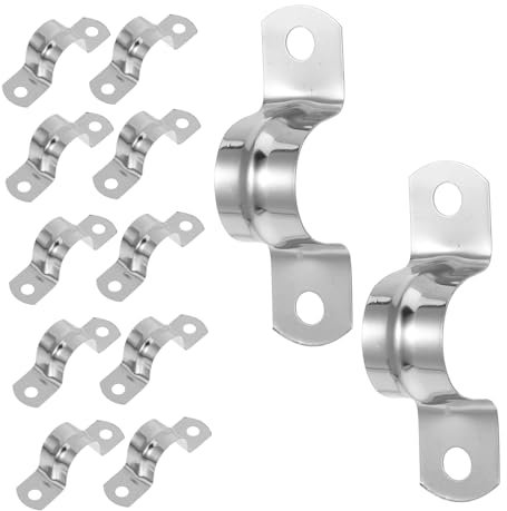 JEWEDECO 25pcs Stainless Steel Pipe Clamp Heavy Duty Cable Hanger Water Pipe Support Tube Fixing Clip for Plumbing and Electrical Applications