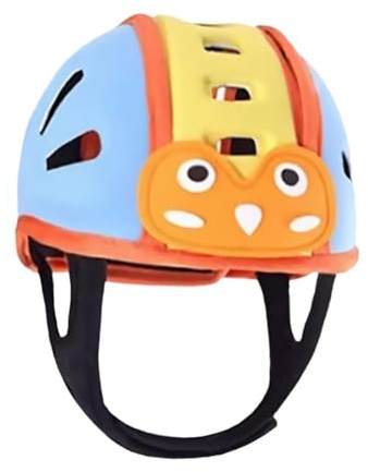 Perfeclan Protector de Casco para bebé, Suave, anticaída, cómodo, anticolisión para Gatear, Caminar, Transpirable para niños y niñas, Azul Amarillo