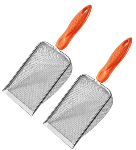 GMBYLBY Pelle Jardinage en Acier Inoxydable avec Pelle À Poignée Applicable Petits Chats À Litière pour Animaux Compagnie Filtre À Pellets