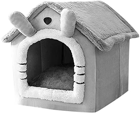 Warmes Hundehaus, Hundehütte, weiches Haustierbett, Zelt, Plüschnest für den Innenbereich, mit abnehmbarem Kissen für Katzen, Welpen, kleine Hunde, Haus, Bett, Höhle, niedlich, warm für Indoor-Katzen