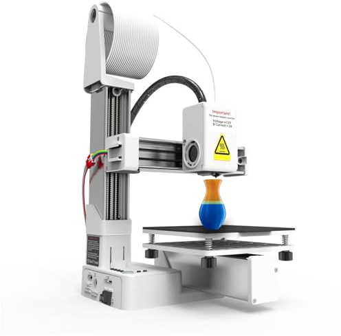Stampante 3D entry-level, stampante 3D con multiplexing a divisione di frequenza ad alta precisione, formato di stampa 4 x 4 x 4 pollici, per giocattoli e modellismo(White)