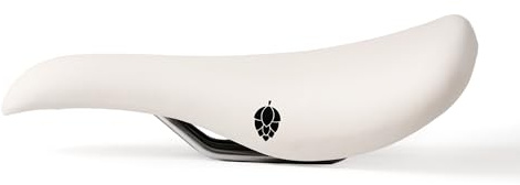 HOPFEN RAD Fahrradsattel Retro Vintage Weiß – Bequemer Rennradsattel Herren Ergonomisch Gepolstert, Kunstleder für Fixie Singlespeed Rennrad
