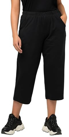 Ulla Popken Damen große Größen 7/8 Hose, Schwarz (Schwarz 10), 50-52, 641038