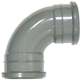 FLOPLAST 110mm Ring Seal Soil 92.5 Degree Double Socket Bend - Grey