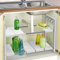 SMONTER Estantería Bajo Fregadero Multifuncional con 2 Niveles Almacenaje de Cocina salón y baño de 4 Acero Inoxidable y 10 Plástico Pedal Tamaño Ajustable 37-66 x 26 x 37 cm