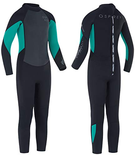 Osprey - Traje de Neopreno para niños (3 mm, 3 mm), Color Verde Azulado
