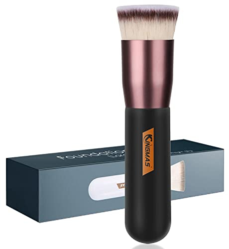 KINGMAS Flat Top Foundation Brush, Premium Kabuki Makeup Brush for Liquid, Blending, Cream, Powder,Blush Buffing Stippling Face Makeup Tools