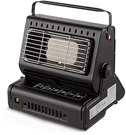 YKYR Calefactor para Exteriores, Calefactor Portátil, Calefactor De Gas De Cerámica, Calentador De Gas Camping Al Aire Libre Y Estufa 2 En 1 (Color : Black)