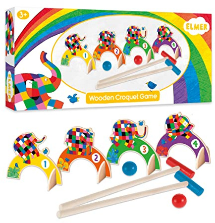 Elmer-Gioco di Croquet in Legno per Bambini, Colore Misto, RFS13834 12