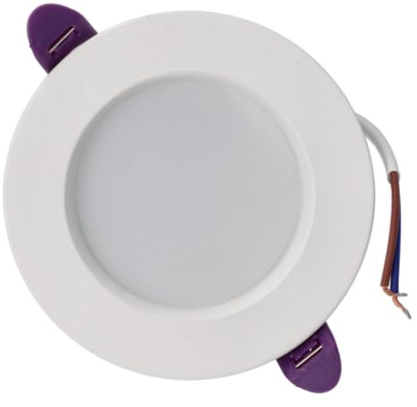 Jandei – Downlight LED 12W Modelo “Oasis”, Marco Circular Aluminio Blanco, 1100 Lúmenes. Medidas 119mmx52mm - Para Empotrar en Hueco de 90mm (Luz Natural 4200k)