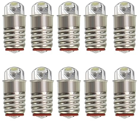 ShuoHui 10 lampadine a LED E5 bianco caldo/bianco 12 V-14 V per attacco E5 E5.5 H0 (bianco caldo 3000 K)