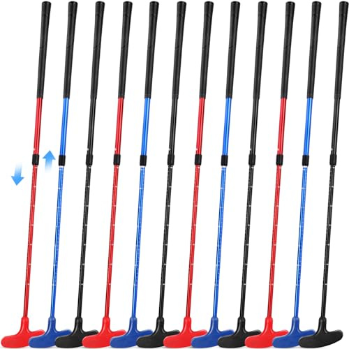 Liliful Golf-Putter für Kinder, Zwei-Wege-Mini-Golf-Putter mit 12 Golfbällen, Bulk-Putter für Rechts- oder Linkshänder, verstellbare Länge, Golfschläger-Set für Damen und Herren, Schwarz, Blau, Rot,