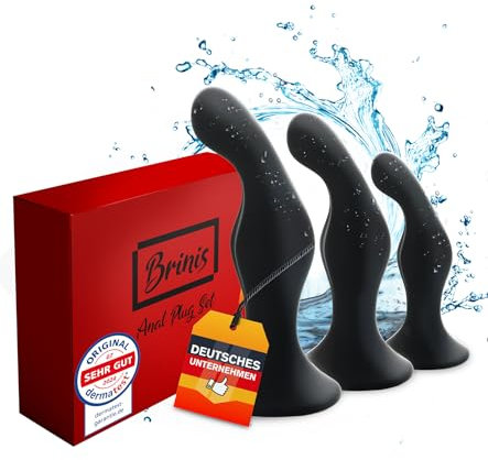 Brinis® 3er Set Premium Analplugs aus hautfreundlichen Silikon für Männer und Frauen Analplug# für Frauen Männer Anal Plug Dildo Anfänger bis Fortgeschrittene Vibrator Sex Spielzeug Butt Plug