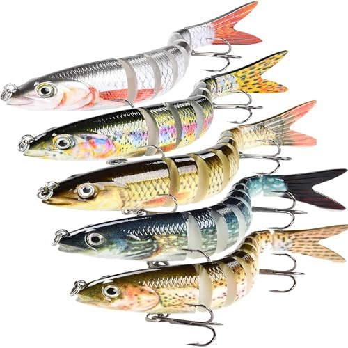 YUEMING 4 stycken beten med konstgjorda beten wobbler-set, 10 cm fiskebete, penna popper krok roterande svans konstgjort bete med 2 trekrokar för gädda abborre gös fiske bete