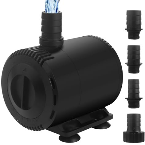 BAITAI Submersible Water Pump, 2000L/H 35W Ultra Quiet Aquarium Water Pump with Flow Control and Dry-Run Protection, Fountain Pump for Fish Tank, Pond, Hydroponics, and Water Features with 4 Nozzles
