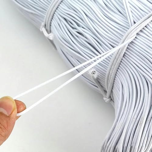 1/2/3/4/5MM Banda elástica fuerte de goma blanca/negra Banda elástica redonda Cordón de costura Manualidades Prendas de vestir Accesorio de bricolaje - - Diámetro 5 mm - 10 metros