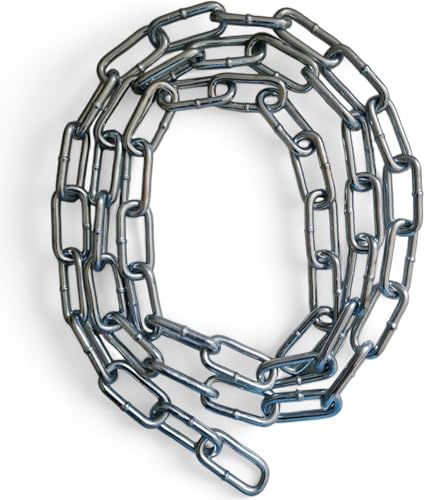 Heavy Duty Rust and Corrosion Proof Galvanised Metal Link Chain Stainless Steel for Bike Lock Padlock Security Gate Fence Gym Weight Lifting Extra Strong Long Length Welded (5MM, Chrome, 5 Metre)