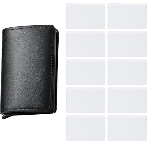 Sikweny Herrplånbok liten och 10 st kreditkortshållare plast kreditkortshållare plånbok herr smal liten korthållare minimalistisk kort med myntväska och sedlar
