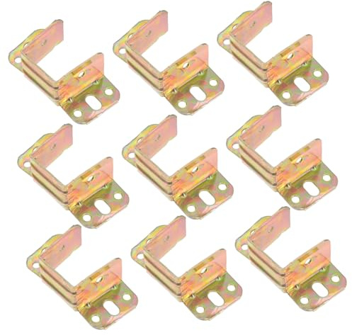 Bisagra Fija de Cama 10 Piezas Hierro Dorado para Soporte de Cama