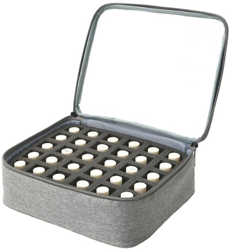 Organisateur de Vernis à Ongles pour 30 Bouteilles, Rangement de Vernis à Ongles Bien rembourré avec Couvercle Transparent, Sac Rangement Portable Fermeture éclair pour la Maison, Le s