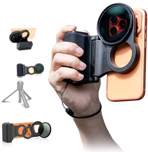 JJC Handgirp Adaptateur de Filtre magnétique pour téléphone, Filtre CPL 67 mm, kit 3 en 1 pour iPhone 17 Pro /16 Pro /15 Pro /14 Pro – Ensemble de filtres magnétiques pour Appareil Photo