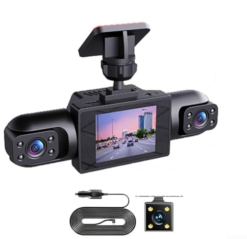 Caméra embarquée de voiture à vue complète à 360°, 4K UHD avant et arrière latérale 1080p, avec détection de mouvement, prend en charge l'enregistrement de vélo, caméra de surveillance intelligente de