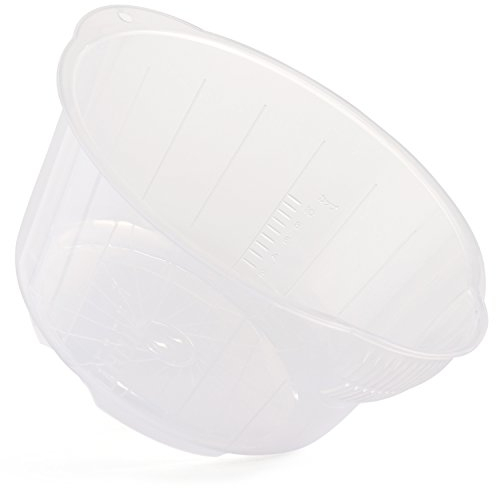 REISHUNGER Reis Waschschüssel (2 l / 26 cm) zum Waschen von Reis und Gemüse, Reissieb aus Kunststoff