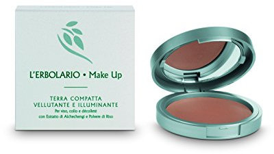L'Erbolario schimmernder Kompaktpuder für Gesicht, Hals und Dekolleté Ambra, 1er Pack (1 x 9 g)