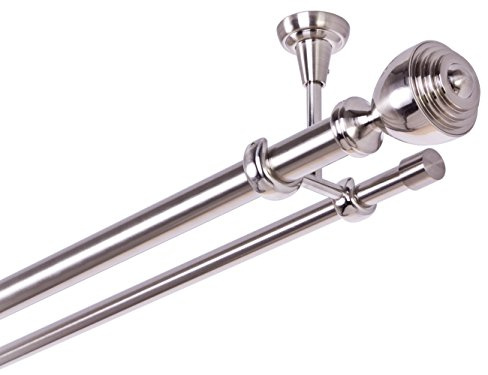 ASTA PER TENDA 25/16 mm 2 di Corsa Fissaggio a Soffitto Acciaio Inossidabile Effetto Metallo, 480