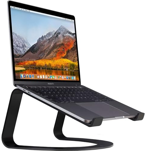 Twelve South Curve Laptop Stand, MacBook Stand - Ergonomic Aluminum Laptop Holder for Apple, Dell, HP, Lenovo, Fits 11 to 17, Black