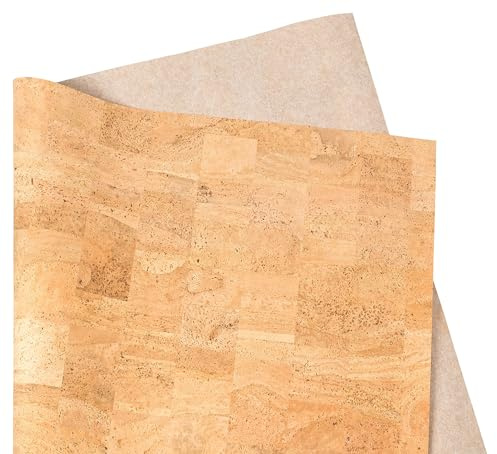 Korkstoff 70 cm breit | versch. Farben & Dekore | versch. Längen | Veganes Leder-Imitat – ideal zum Nähen (DIY) – Taschen, Geldbörsen, Basteln und Dekorieren (Beige (Natur), 70 x 50 cm)