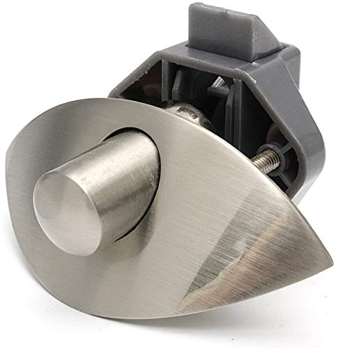 POFET - Serratura per ante di armadi e cassetti, strumento di blocco, con pulsante a spinta, in lega di zinco, a mezzaluna, per camper e roulotte