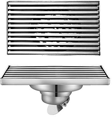 MMBBOD Desagüe de Ducha Lineal Canaleta de Ducha de Acero Inoxidable Drenaje Rectangular con Cubierta Extraíble y Canal Lineal de Drenaje Rápido para Cocina, Baño, Ducha, Garaje y Sótano