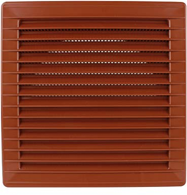 Lüftungsgitter eckig 170 x 170 mm Ø 100 mm Ziegelrot