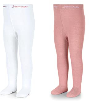 Sterntaler Baby - Mädchen Plain Double Pack Bamboo Tights Strumpfhose, zartrosa, 56 EU