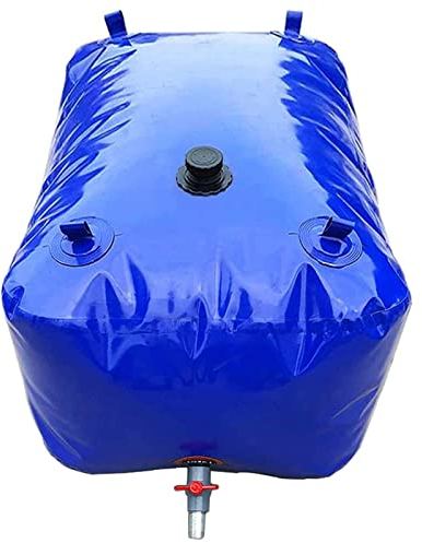 EUPXRHY Deposito Agua Flexible, Tanques de Vejiga de Agua Plegables Deposito Agua Lluvia, Contenedor de Agua de Bolsa de Agua Blanda de Gran Capacidad Bidón Agua con Grifo,Azul,50L (0.45x0.4x0.32m)