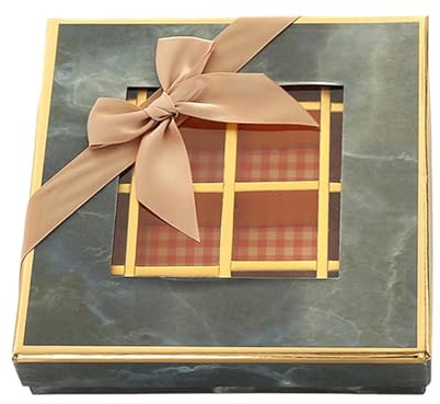 Sharplace Pralinenschachtel, leer, 9 Fächer, Geschenkbox, Mehrzweck-Valentinstag-Keksschachteln, Süßigkeitenschachtel für Freundin, Freund, Hochzeit, Geburtstag, Marine