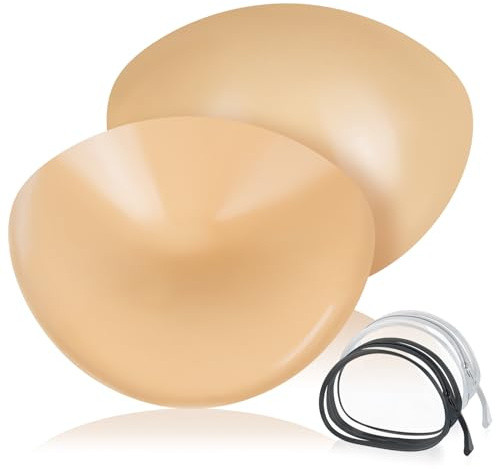 Tripsky Inserts de soutien-gorge push-up adhésifs double face, coussinets de poitrine autocollants réutilisables, beige, 80