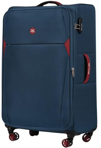 Wings Dipper Grand bagage souple Bleu 110 l 4 roulettes Poignée télescopique, bleu, 79x47,5x32, Valise