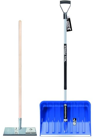 Schneeschaufel und Eisstößer - Schneeräumungsset Gr. XXL - Schneeräumer mit ergonomischem Griff für kleine und große Schneemengen - Auf den Winter vorbereitet Sein