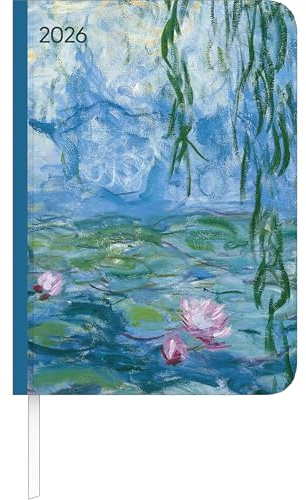 Alpha Edition - Lady Journal Monet 2026 – Taschenkalender A6 (11×15 cm) mit Monatsübersicht & Notizbereich, eleganter Terminplaner für Kunstliebhaber, Schule & Beruf