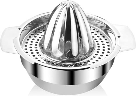 TTSTOIEE Exprimidor Manual de Acero Inoxidable,400 ML,Exprimidor de Limón, Diámetro 13,8 cm(Apto Para Limon/Naranja/Lima/Pomelo),Apto Para Lavavajillas