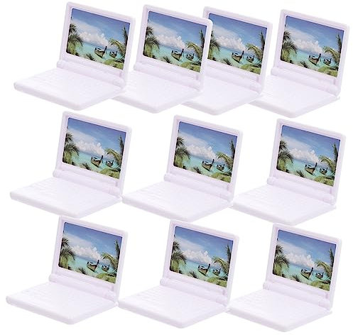 IMIKEYA 10pcs Mini Laptop Models Decorative Doll House Ornaments Realistic Notebook Computer Decor for Playhouses Creative Accessories for Diy Projects and Micro Landscapes