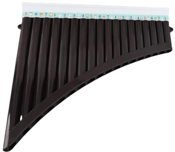 LUCKDANO Flöteninstrument, Pan Flöte Musik Pfanne Flöte Instrument mit Mundstück Windinstrument 18 Rohre Pan C Schlüssel für Anfänger der Schüler (BLACK)