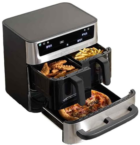 Cuisinart Tri Zone Air Fryer y Horno 13,6L sin PFAS | 3 zonas | 2 cestas 4,3L + horno 5L | 9 funciones: freír, asar, grillar, hornear, recalentar, deshidratar, pizza, tostar, manual
