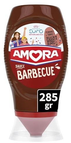 AMORA – Sauce Barbecue Saveur Intense et Fumée, Parfaite pour Grillades et Marinades (285g) - Le Lot De 4