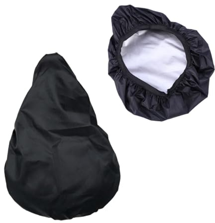Healifty Funda para Sillín de Bicicleta 2 Piezas Cubierta Resistente al Agua para Asiento Mediano a Ancho Color Negro Equipo para Ciclismo y Protección contra Lluvia